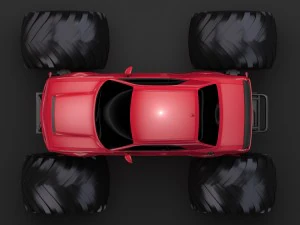 monster truck dodge challenger demon 3D Model