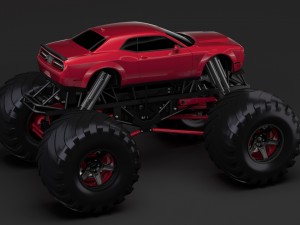 monster truck dodge challenger demon Model 3D