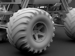 monster truck dodge challenger demon 3D Model