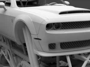 monster truck dodge challenger demon 3D Model
