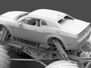 monster truck dodge challenger demon 3D Model
