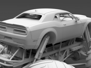 monster truck dodge challenger demon Model 3D