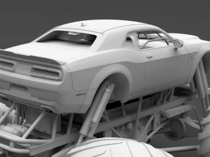 monster truck dodge challenger demon 3D Model