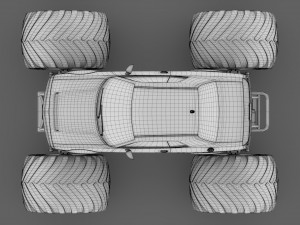 monster truck dodge challenger demon Model 3D
