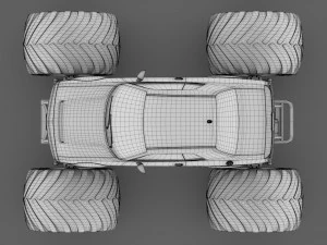 monster truck dodge challenger demon 3D Model