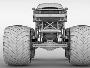 monster truck dodge challenger demon 3D Model