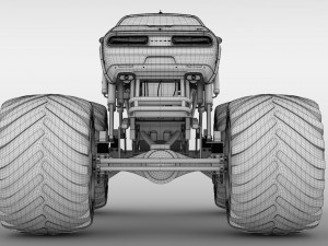 monster truck dodge challenger demon Model 3D