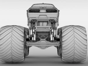 monster truck dodge challenger demon 3D Model