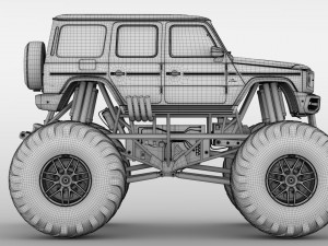 monster truck mercedes amg g 65 3Dモデル
