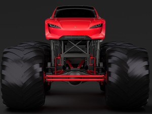 monster truck tesla roadster 3D Model