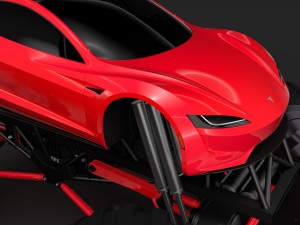 monster truck tesla roadster Model 3D