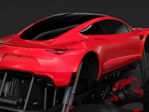 monster truck tesla roadster Model 3D