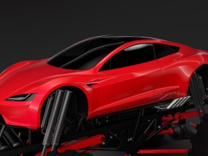 monster truck tesla roadster Model 3D