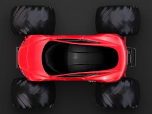 monster truck tesla roadster Model 3D