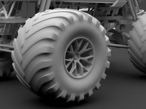 monster truck tesla roadster 3D Model