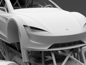 monster truck tesla roadster Model 3D