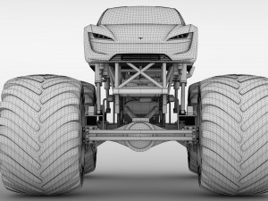 monster truck tesla roadster Model 3D