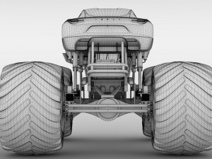 monster truck tesla roadster Model 3D
