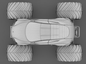 monster truck tesla roadster Model 3D