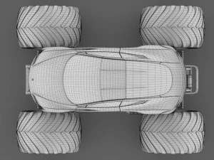 monster truck tesla roadster 3D Model