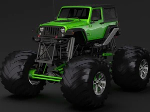 monster truck jeep wrangler rubicon recon 3D Model