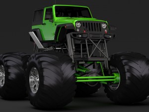 monster truck jeep wrangler rubicon recon 3D Model