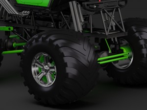 monster truck jeep wrangler rubicon recon 3D Model