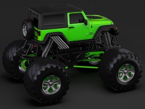 monster truck jeep wrangler rubicon recon 3D Model