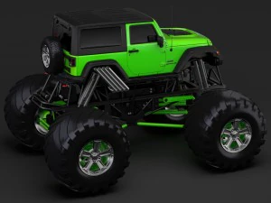 monster truck jeep wrangler rubicon recon 3D Model