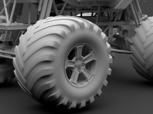 monster truck jeep wrangler rubicon recon 3D Model