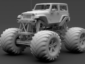 monster truck jeep wrangler rubicon recon 3D Model