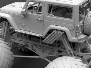 monster truck jeep wrangler rubicon recon 3D Model