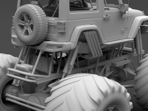 monster truck jeep wrangler rubicon recon 3D Model