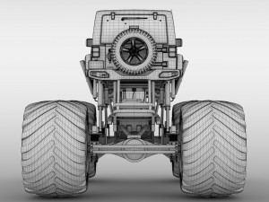 monster truck jeep wrangler rubicon recon 3D Model