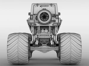 monster truck jeep wrangler rubicon recon 3D Model