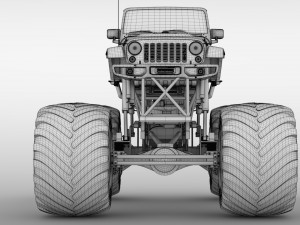 monster truck jeep wrangler rubicon recon 3D Model