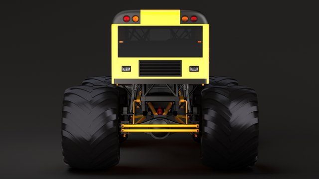 monster truck school bus 3D Model .c4d .max .obj .3ds .fbx .stl .blend 