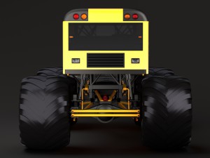 monster truck school bus 3D Model