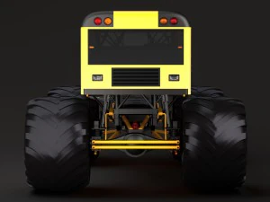 ônibus escolar monster truck Modelo 3D