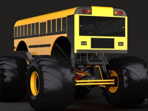 monster truck school bus 3D Model