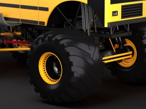 monster truck school bus 3D Model