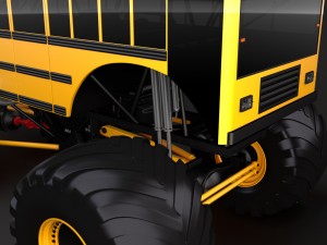 monster truck school bus 3D Model