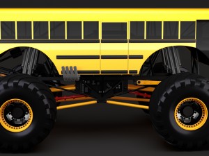 monster truck school bus 3D Model