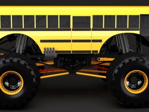 monster truck school bus 3D Model