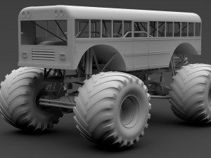 monster truck school bus 3D Model