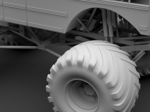 monster truck school bus 3D Model