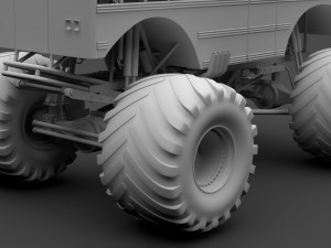 monster truck school bus 3D Model