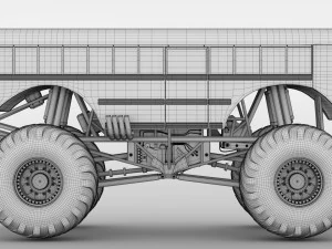 monster truck school bus 3D Model