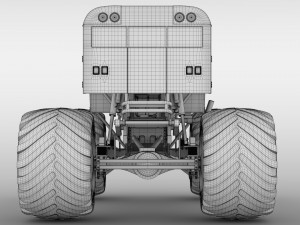 monster truck school bus 3D Model