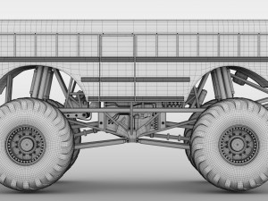 monster truck school bus 3D Model